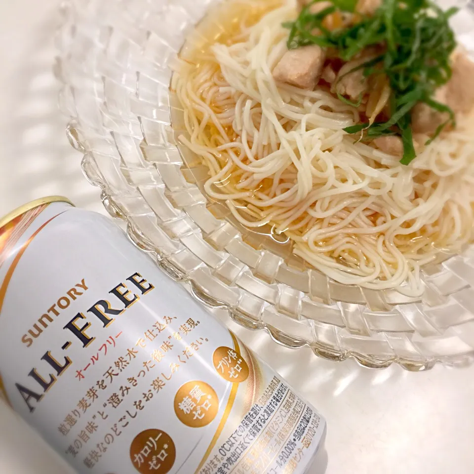 あまりにも暑いので黒酢でさっぱり、オールフリーでシュワっとランチ☆
#黒酢 
#ミツカン 
#オールフリー 
#サントリーオールフリー 
#サントリー|ふじもとさん