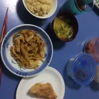 赤魚煮付け、豚と玉ねぎ炒め、かやくご飯|じゃりんこさん