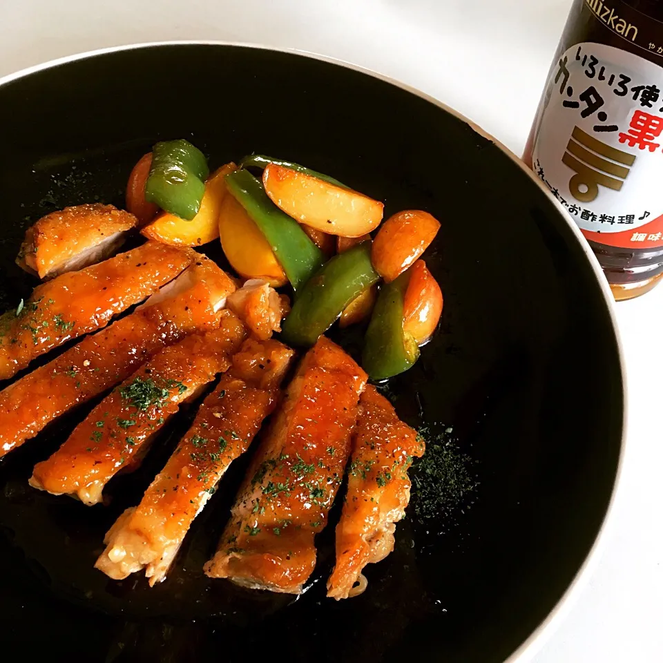 ミツカンさんから頂きました！カンタン黒酢😍鳥のテリテリ焼きカンタン黒酢仕立て😋|ヲルカさん