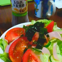 野菜サラダに大麦黒酢～|ほんださんさん