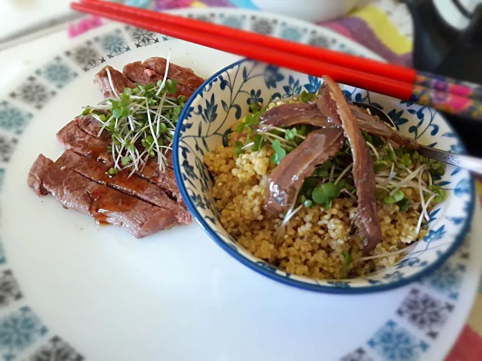 Quinoa + Anchovy & Steak 💚❤|Heartさん