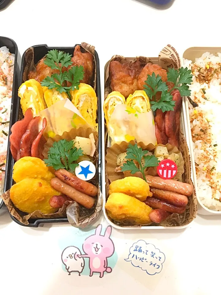 息子弁当@378. 娘弁当@36.|もりさん