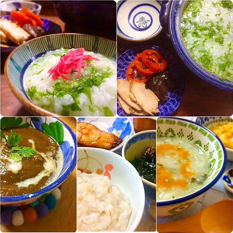 Snapdishの料理写真:お粥とスープ🍃／Rice Porridge, Potage Soup|angiee♡さん