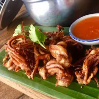 ปลาหมึกแดดเดียว
Deep fried squid|ครัวอิอ้วน... Chubby Cookさん