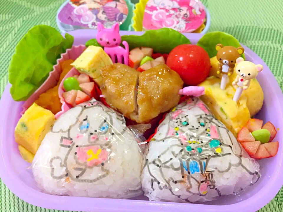 (新プリキュア)ピュアパルフェおにぎり&つくね弁当|Ikuさん