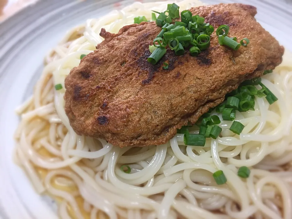 冷たい半田手延そうめん、炙りじゃこ天乗せ|buhizouさん