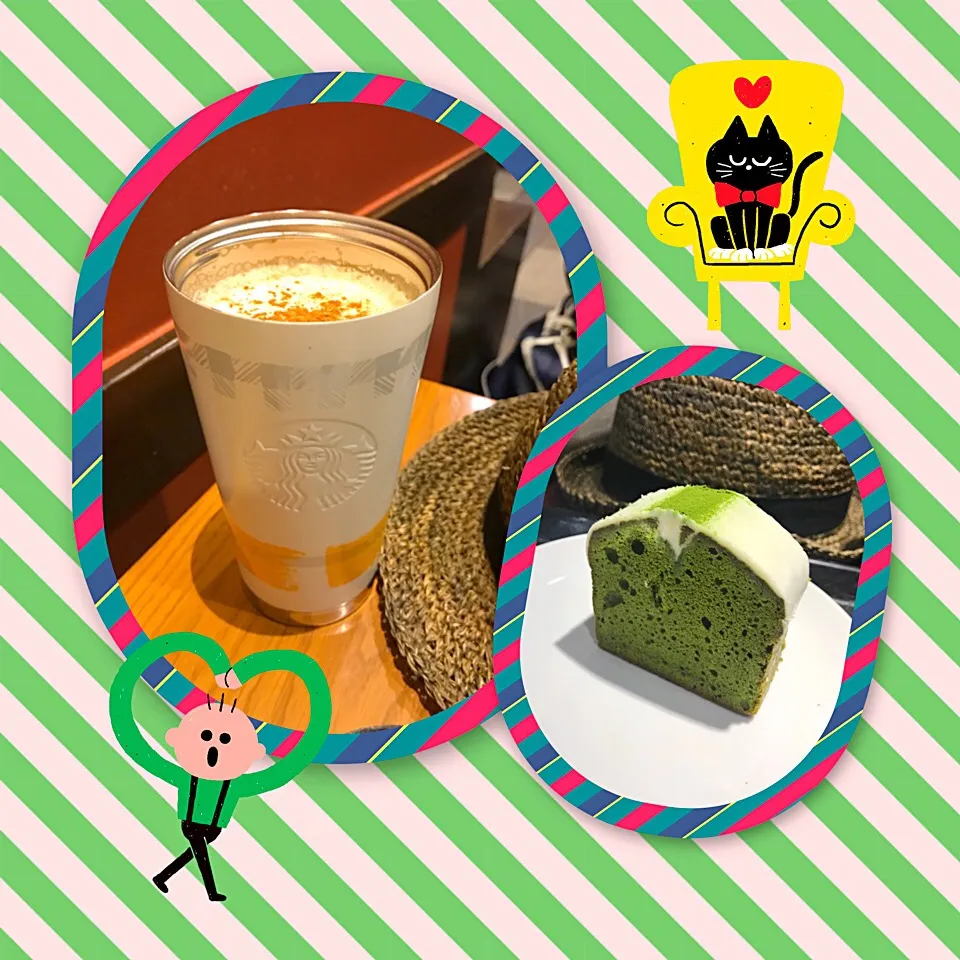 Snapdishの料理写真:Soy Caffè Latte // Coffee & Espresso Cake Matcha #starbucks #starbuckscoffee #lineapp #linecamera|ModischStudioさん