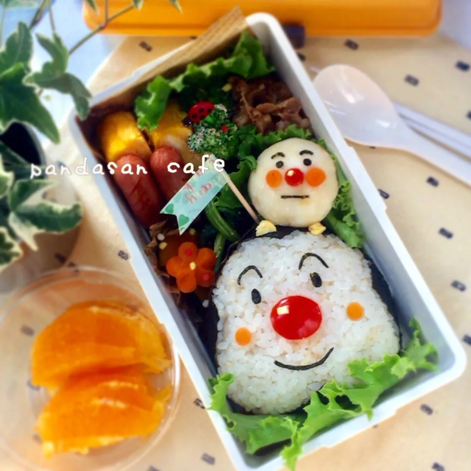 JK娘のお弁当★むっちりおむすびまん #おにぎり #アンパンマン #おむすびマン #キャラ弁|あおぱんださん