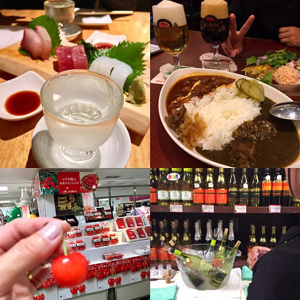 刺し盛りと冷酒✨ダブルカレーライスとビール🍺|ゆかりさん