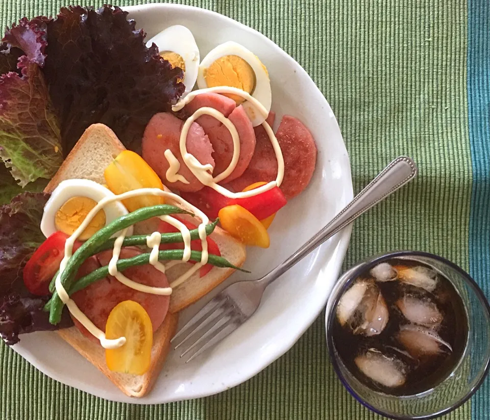 Snapdishの料理写真:1人ランチ😋冷蔵庫あるもの💦|RU.Farmさん