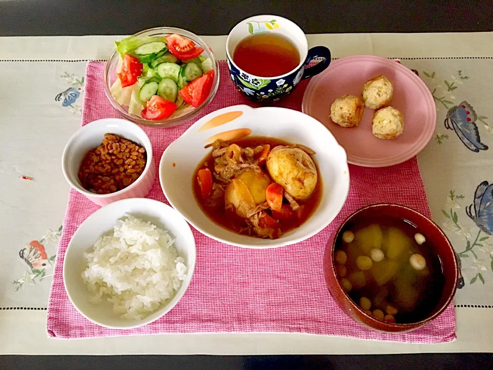 ベジ料理♡肉なし肉じゃがのご飯|みよさん