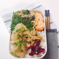 Snapdishの料理写真:今日のお弁当 Jun.14

鶏のみぞれ煮弁当^_^

鶏のみぞれ煮
和風ツナスパ
紅生姜入り卵焼き
自家製なめ茸
柴漬け|けぃさん