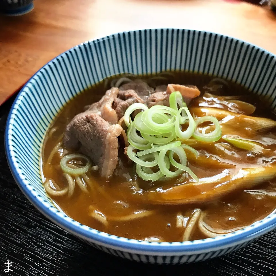 Snapdishの料理写真:今日のカレー。カレー南蛮、With K(鴨)|まる(丸大豆)さん