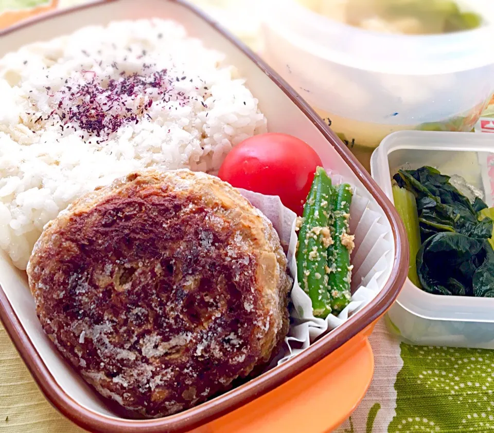 単身赴任の昼ごはん☀️🍴🌞
🍴チーズinハンバーグ弁当🍱
もち麦入りチーズinハンバーグ
インゲン胡麻和え
タケノコ煮
ミニトマト
野沢菜漬
タケノコとワカメの味噌汁
麦ご飯 ゆかり|ぽんたさん