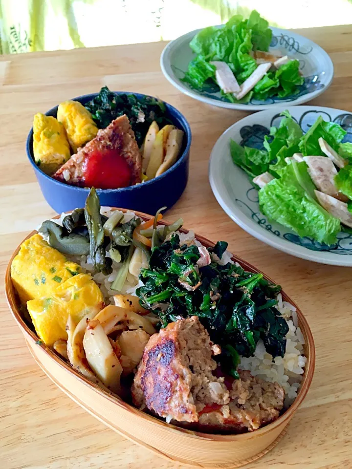 今日の2人お弁当と朝ご飯用サラダ(´∀｀*)|さくたえさん