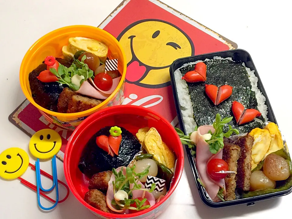 ❤️ハート弁当🍱|三姉妹のママさん