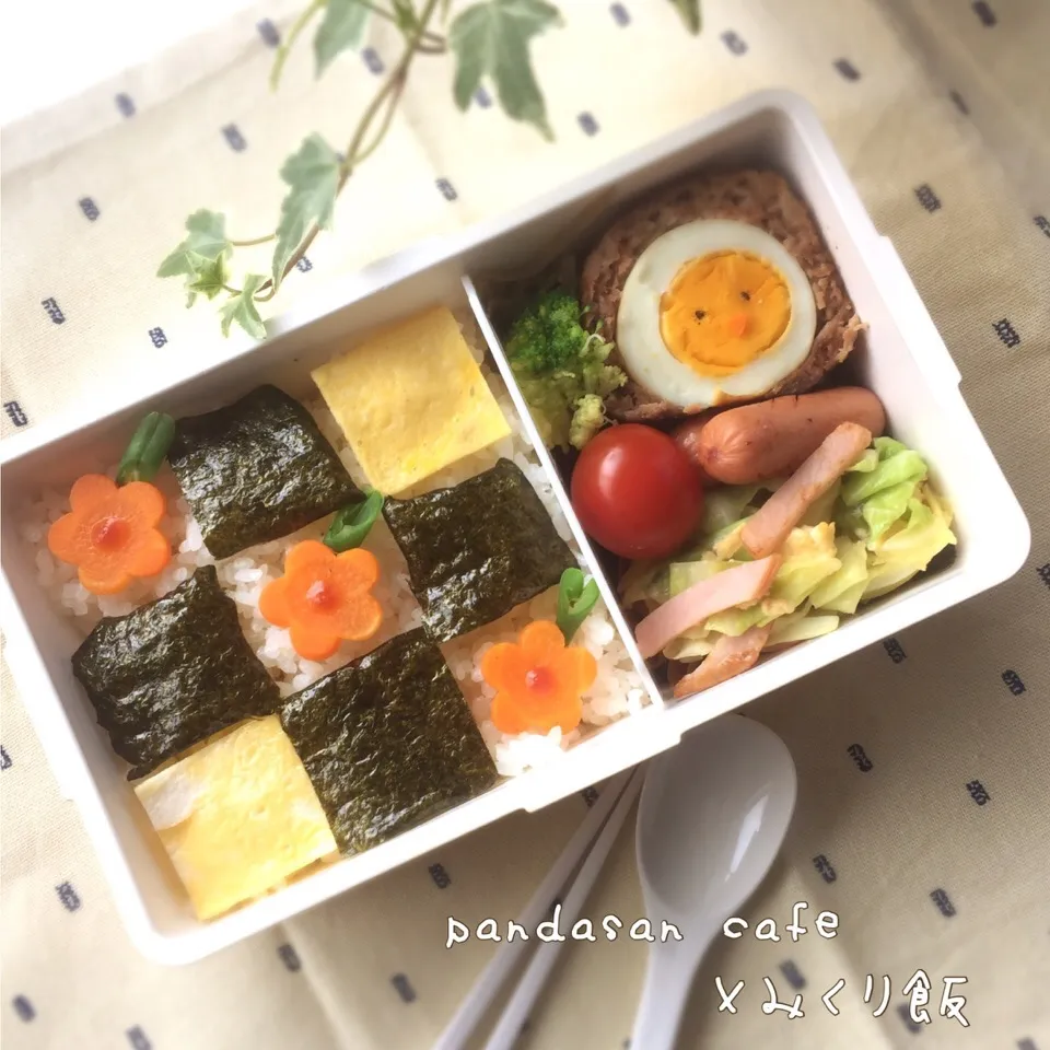 Snapdishの料理写真:JK娘のお弁当★逃げ恥みくり飯#キャラ弁 #逃げ恥ご飯 #みくり飯|あおぱんださん