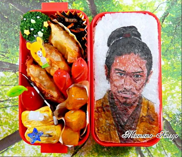 忍びの国『日置大膳/伊勢谷友介』弁当
 #オブラートアート
 #似顔絵弁当|みんなのあねごさん