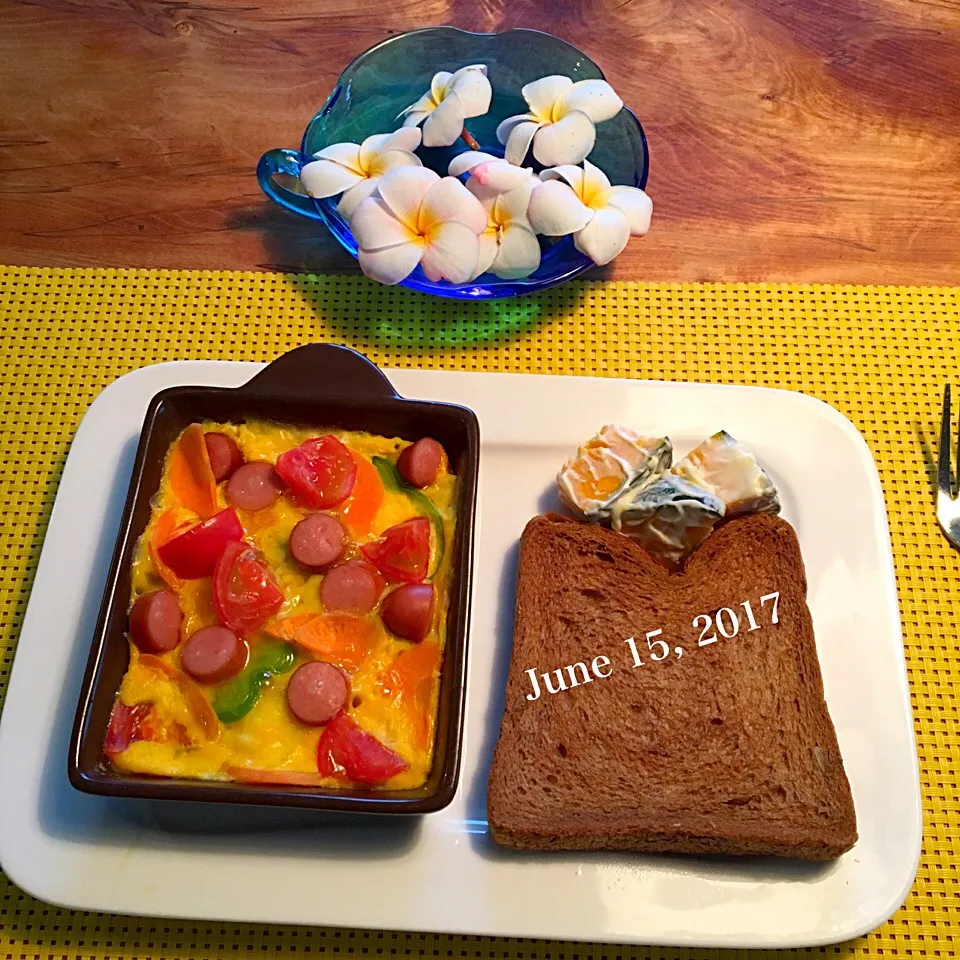 Snapdishの料理写真:朝ごはん 2017・6・15|ローゼルさん