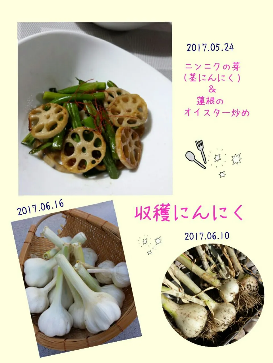 #ニンニクの芽(茎にんにく) ＆ #蓮根の #オイスターソース炒め|おちゃわんさん