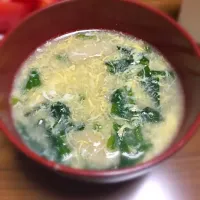 Snapdishの料理写真:ほうれん草と卵の中華スープ|Mikamuraさん