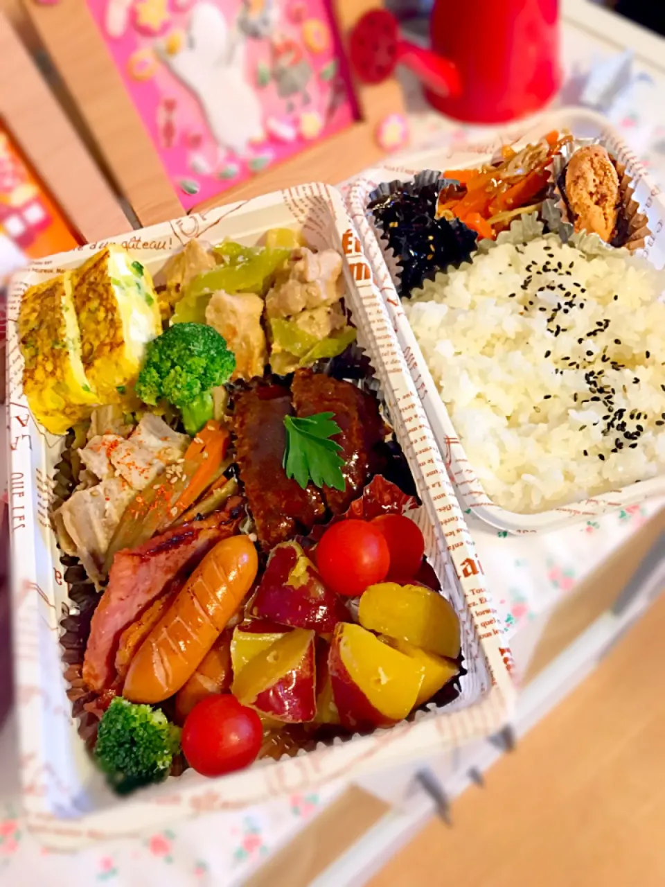 Snapdishの料理写真:#がっつり弁当⑩〜夜勤用〜|ちゃーさん