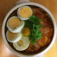 Snapdishの料理写真:豆腐ハンバーグのロコモコ丼風|soraさん