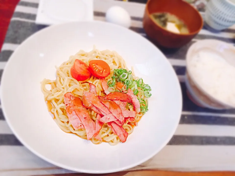 ＊冷やし中華＊納豆ご飯＊お味噌汁|みじんこさん