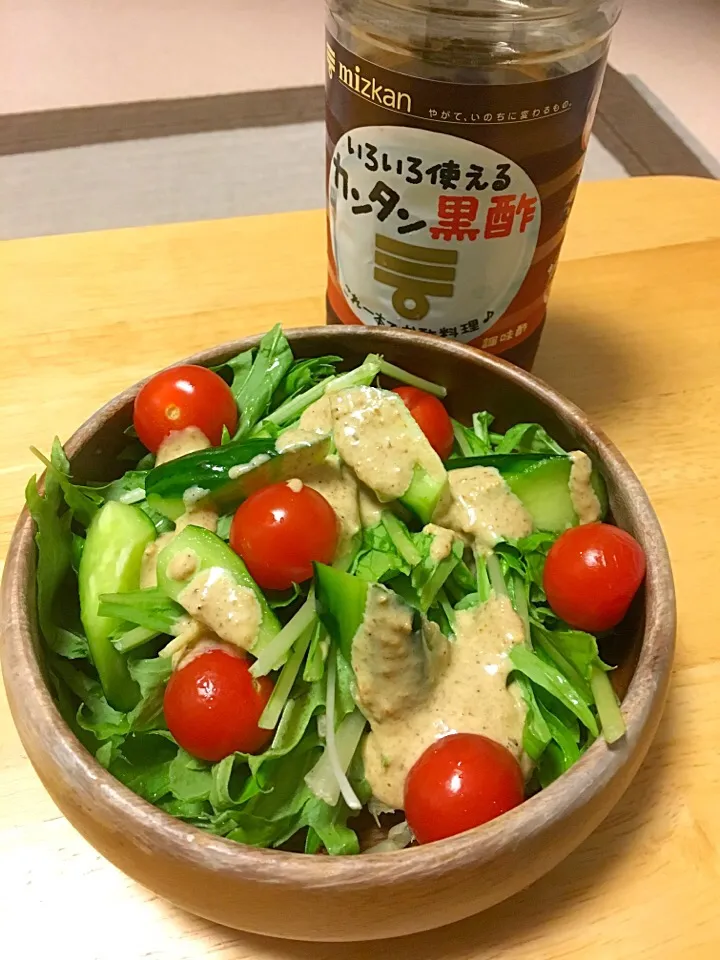 Snapdishの料理写真:ミツカン♡
黒酢で胡麻ドレを手作りしてみたよぉ( ●≧艸≦)|yuiyuiさん