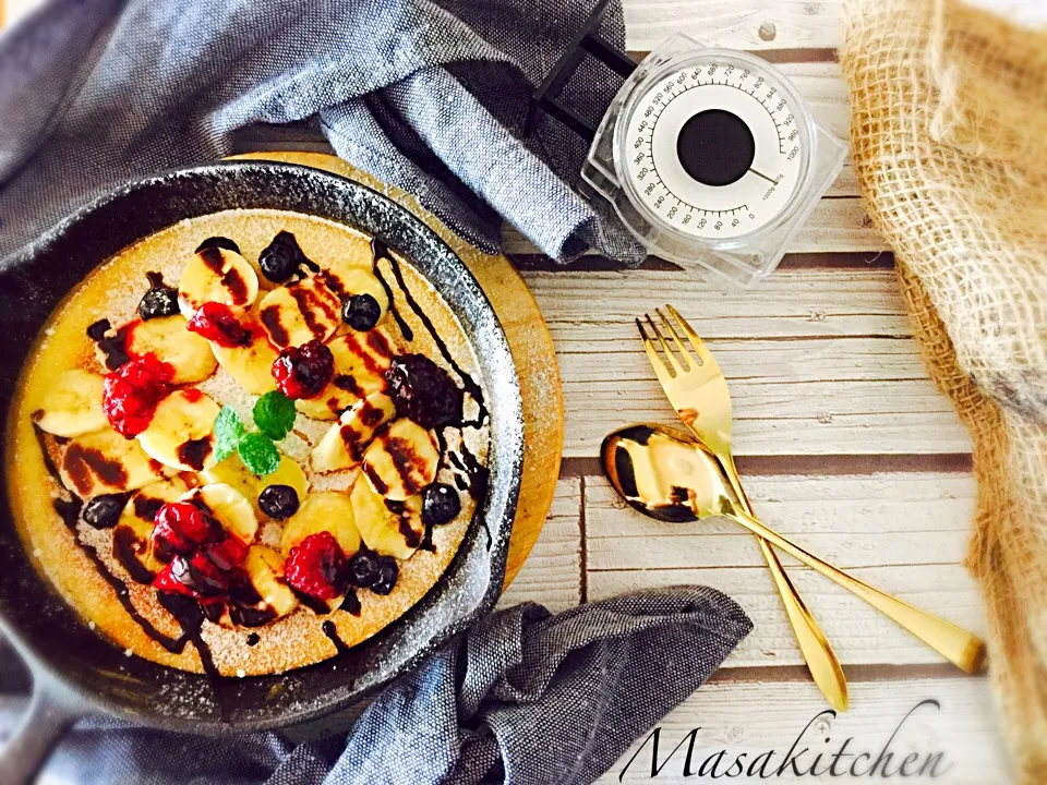 Dutch baby pancake for breakfast|Masakiさん