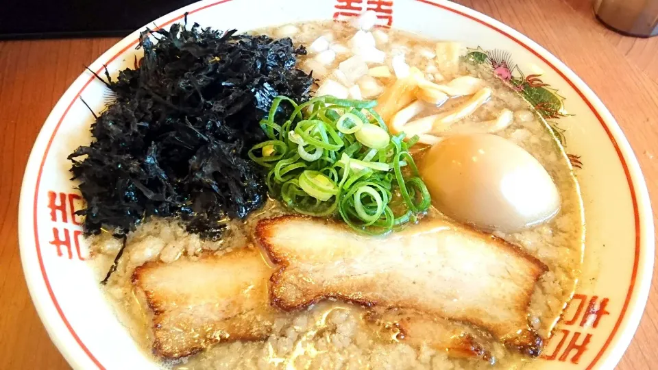 Snapdishの料理写真:【6月16日グランドオープン】吟醸煮干 灯花紅猿 の 煮干らぁ麺＋岩海苔ハーフ＋味玉(スタンプカード無料) ＠四谷三丁目、曙橋17080|大脇さん