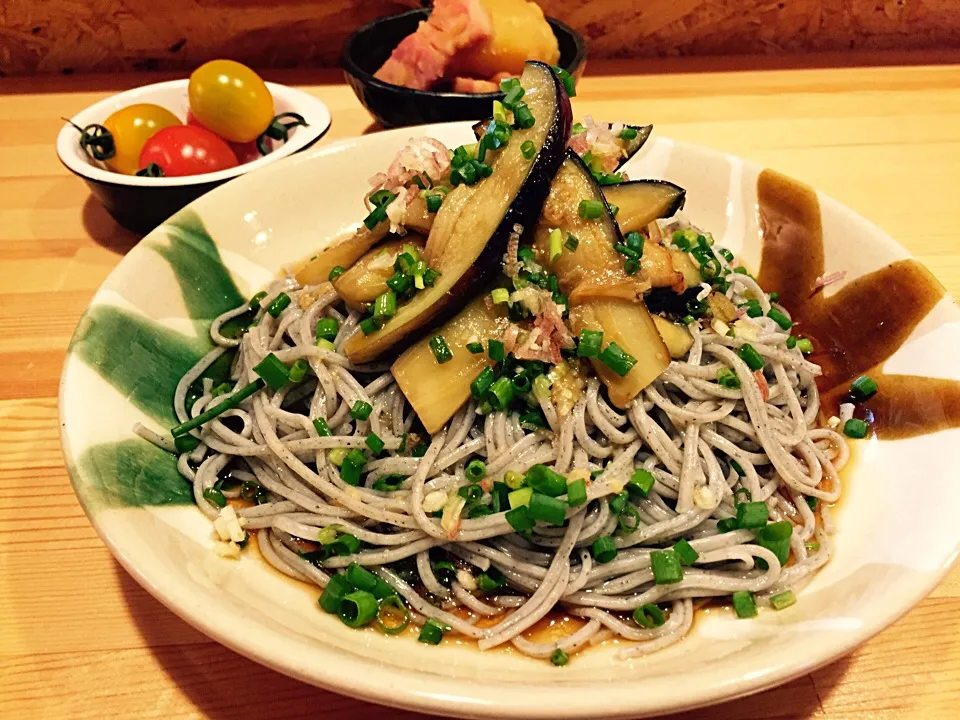 piton810さんの料理 揚げなす浸しのぶっかけうどん(＾ｰ^)ノ今回は胡麻そうめんで♪|piton810さん