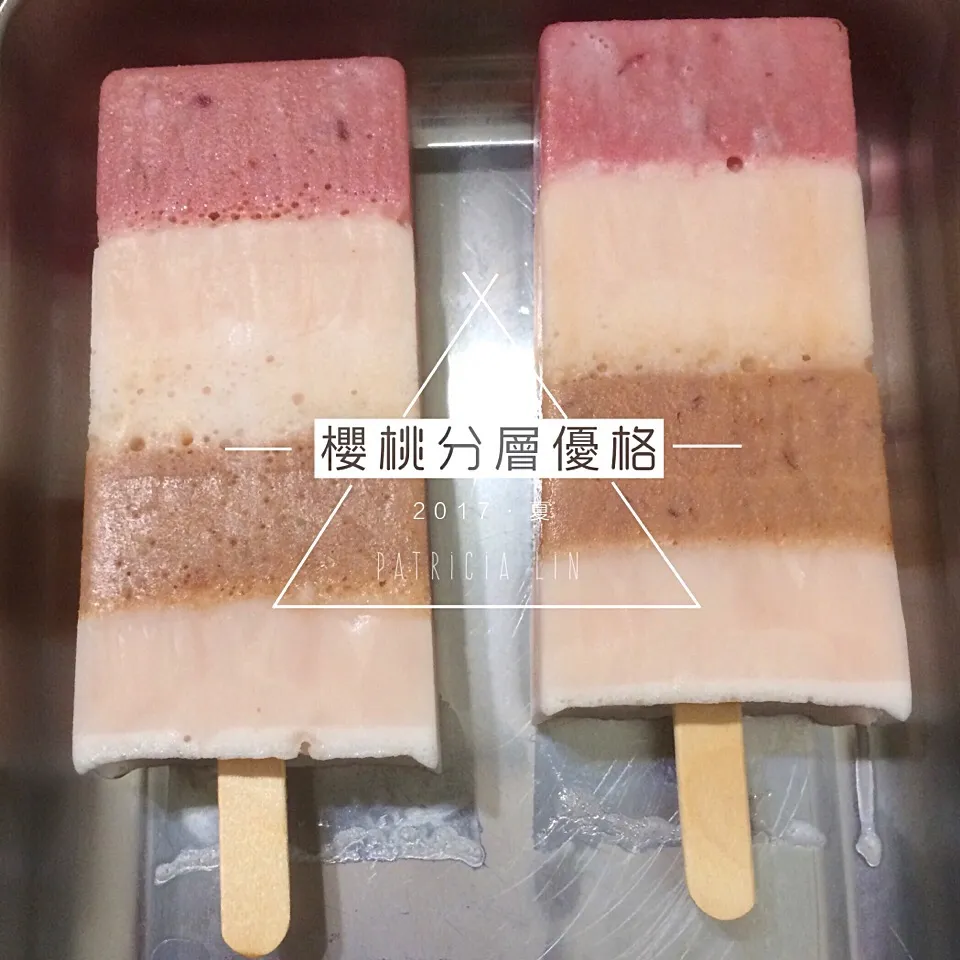 Cherry with yogurt popsicles #popsicle #冰棒|Patriciaさん