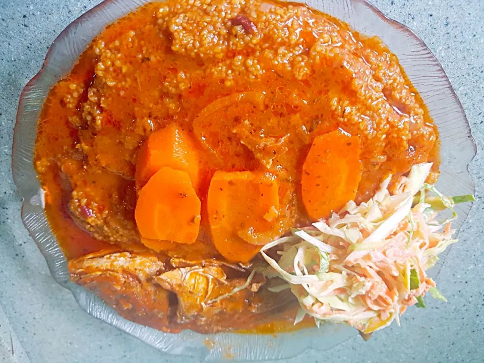 Steamed Fish Bean n Grits with Cole Slaw|Juan Simmsさん