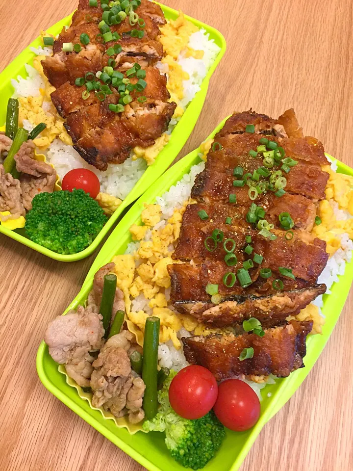 2017.6.19 中2＆高2男子 秋刀魚蒲焼弁当〜(*´∇｀*)
#お弁当 #中2男子弁当 #高2弁当 #秋刀魚蒲焼|mari-pさん