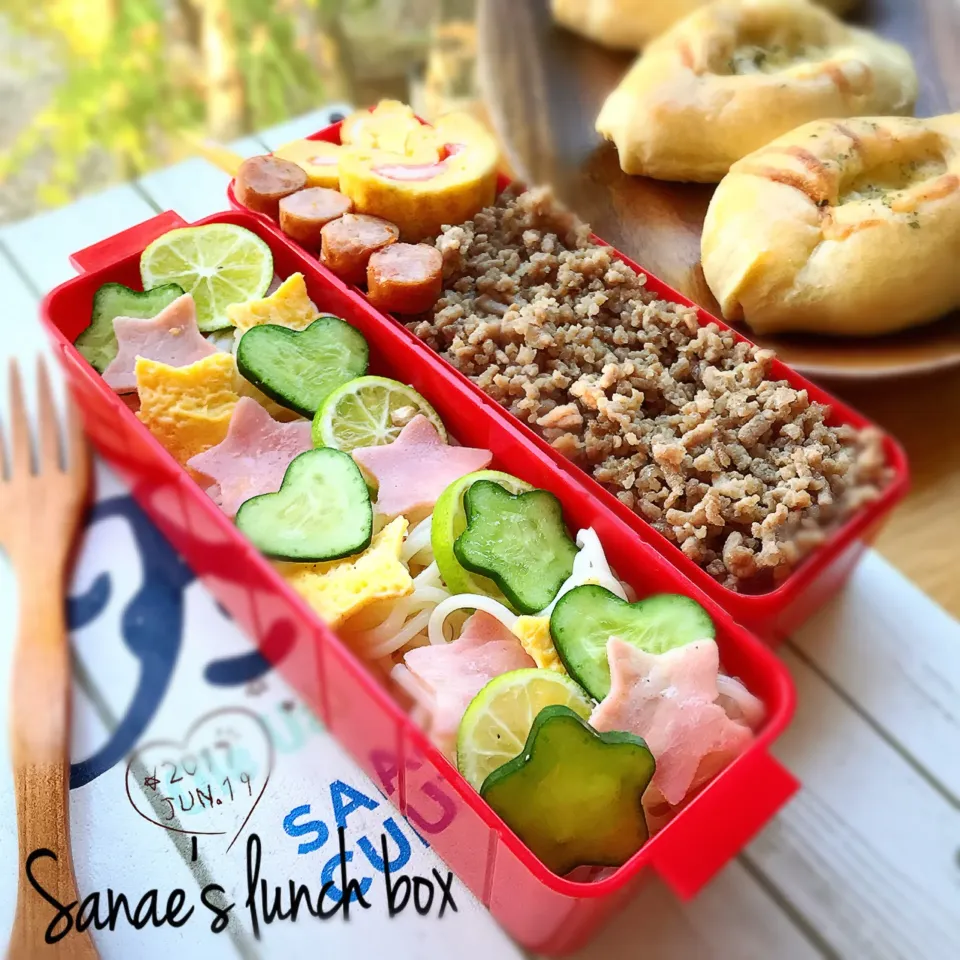 梅雨でも雨降らず暑いから素麺弁当でさっぱり弁当🍱|さえちゃんさん