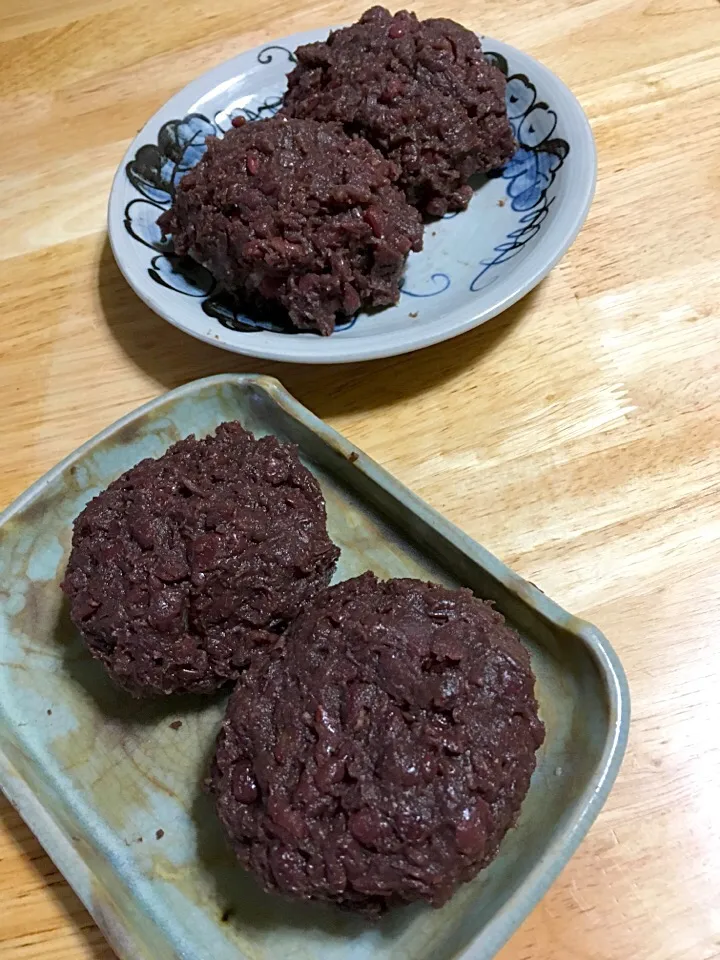 いつもの小倉トースト用（冷凍用）あんこ作ったので〜もち米炊いておはぎもね❤️(=´∀｀)人(´∀｀=)|さくたえさん