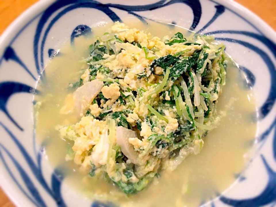 シロガイのエキス濃縮の水菜玉子とじ
#シロガイ #水菜 #玉子とじ|doc3387さん