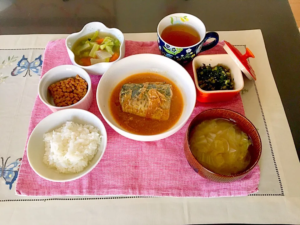 Snapdishの料理写真:鯖の味噌煮のご飯|みよさん