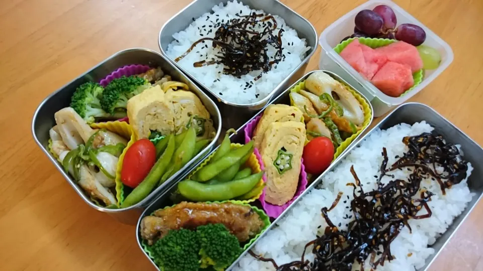 6月20日鶏塩麹焼きとオクラ玉子焼きとちくわのマヨ炒め弁当|あけみさん
