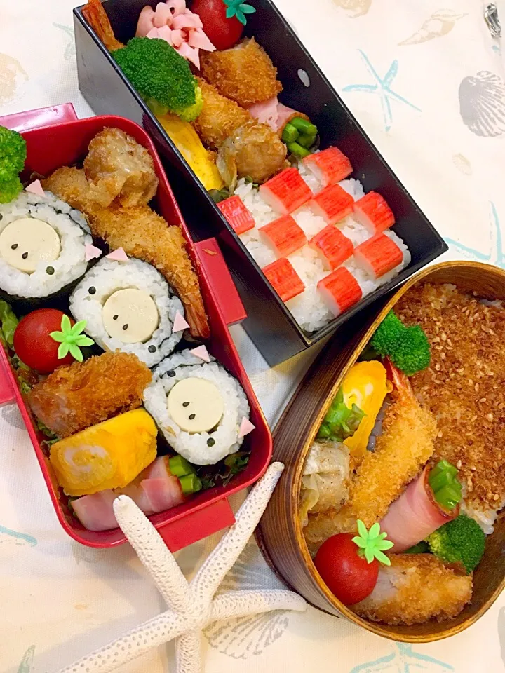 #三匹の子ブタお弁当 
#そぼろお弁当 
#カニカマお弁当|Yuki Kawasumiさん