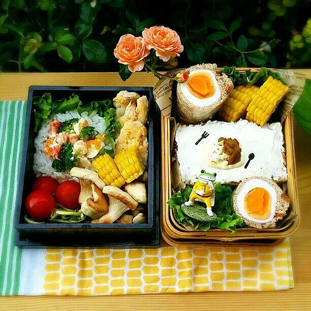 Snapdishの料理写真:旦那さんと私のお弁当♪|kyujaさん