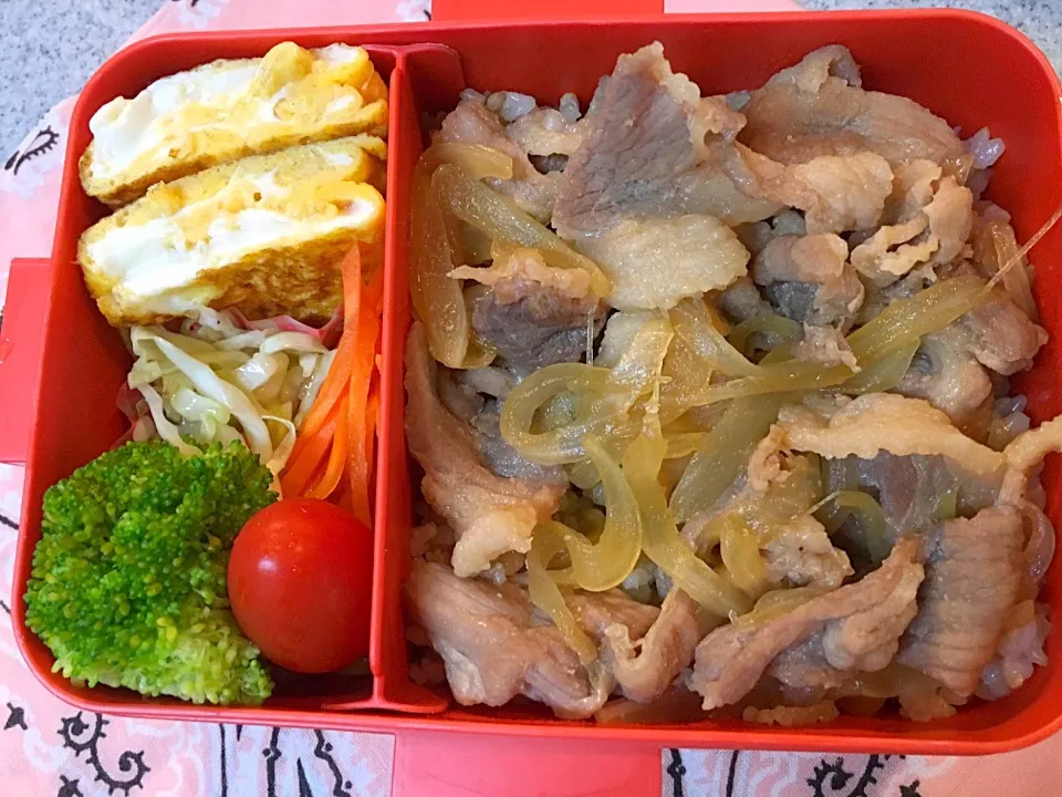 ☆6/20今日のお弁当☆〜豚丼、だし巻き卵、サラダ〜|Satokoさん