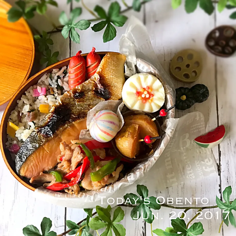 高校生息子弁当〜✨スイスチャードで菜っ葉ごはん💕|まぁちゃんさん