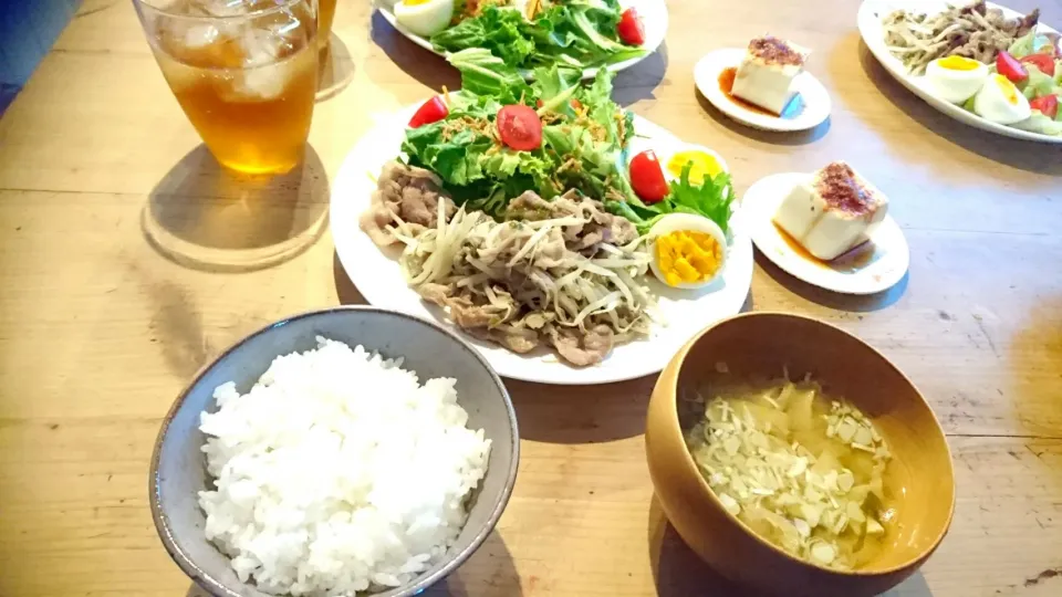 塩だれ豚モヤシ定食|TOKOさん