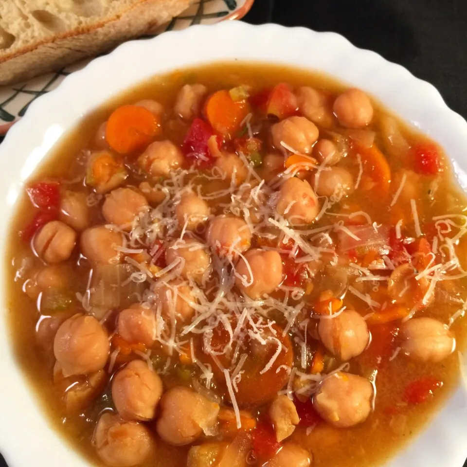 Vegetable and Chick Pea Soup For Meatless Monday|mamaeriさん