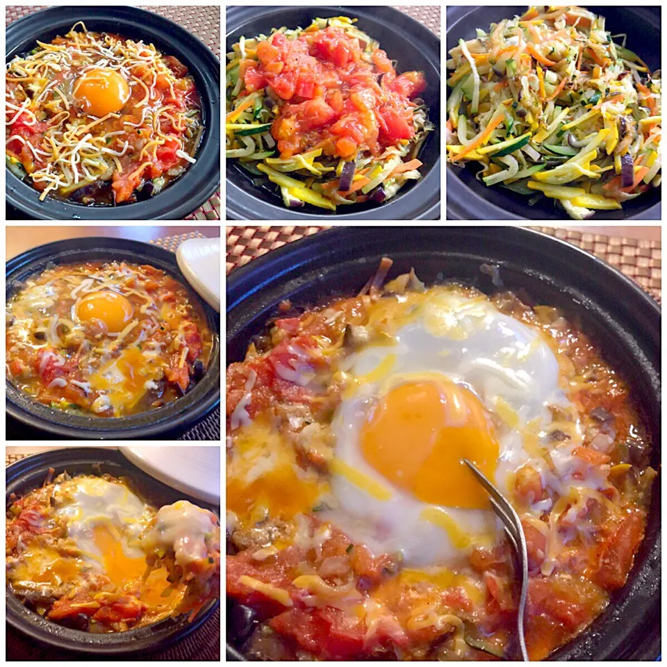 Sebzeli Yumurta🍳ｾﾌﾞｾﾞﾘ･ ﾕﾙﾑﾀ Egg with vegetables🌿野菜の巣ごもり卵|🌈Ami🍻さん