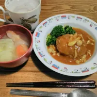 Snapdishの料理写真:煮込みハンバーグとポトフ|八嶌さん