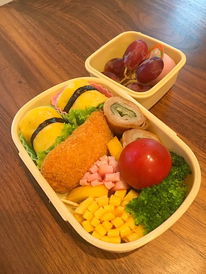 Snapdishの料理写真:2017.6.21.息子のお弁当🍙|りいたあさん