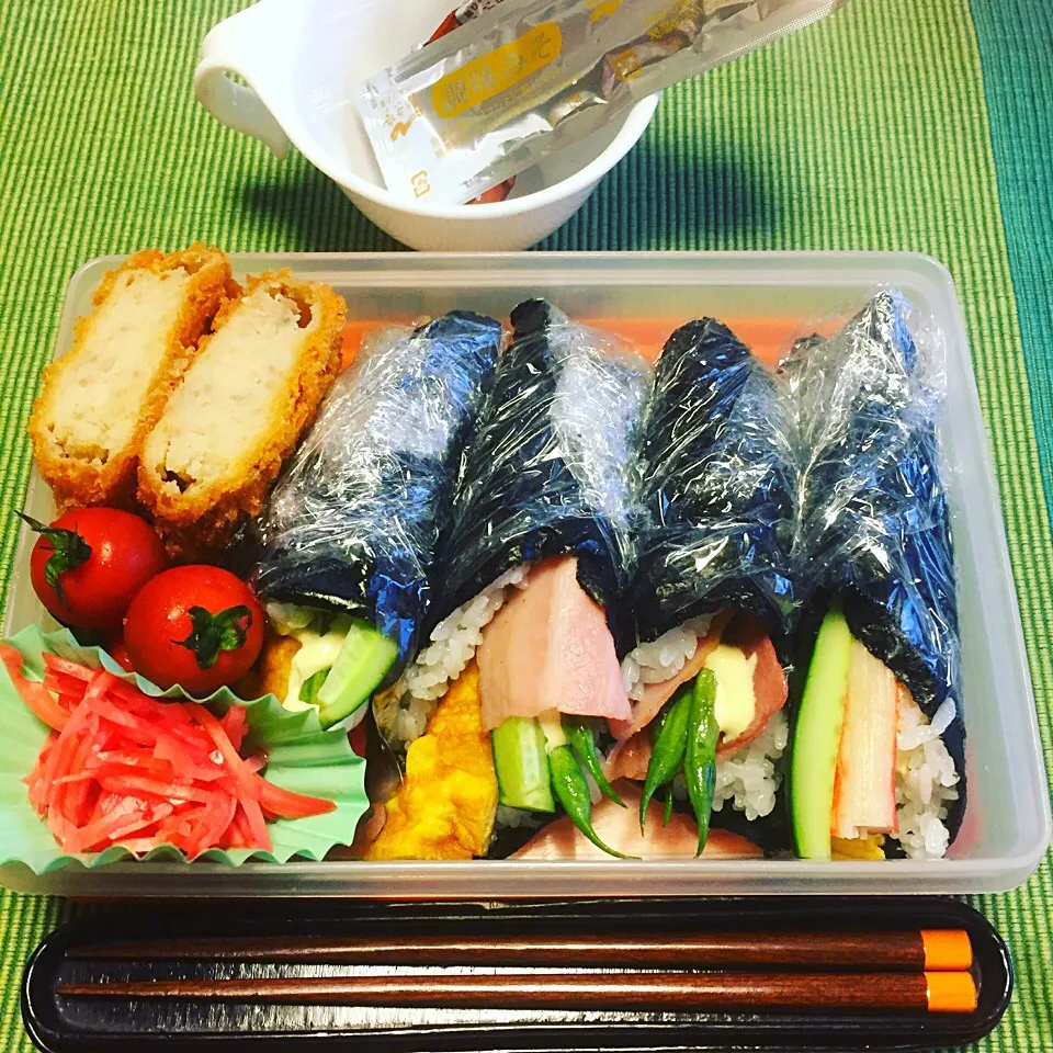 お仕事お弁当🍱手巻き寿司😋|RU.Farmさん